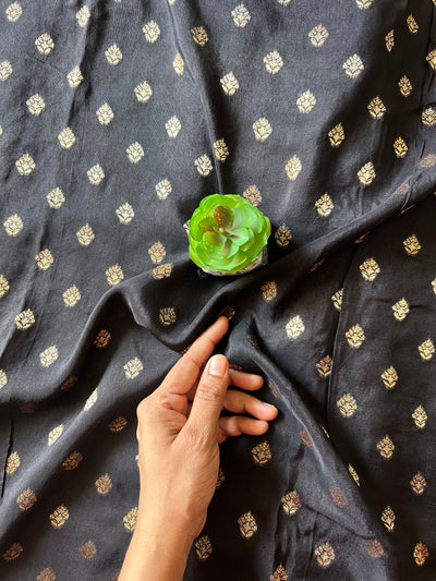 SHREE:Handmade Ajrakh Dola Silk Saree with Meenakari Pallu