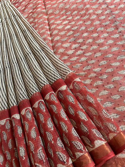 ANUBHA: Handmade Pure cotton Kota Doria Saree