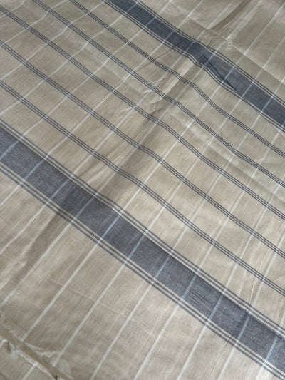KAVERI: KANCHIPURAM PURE COTTON SAREE WITH BORDERS.