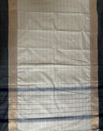 KAVERI: KANCHIPURAM PURE COTTON SAREE WITH BORDERS.