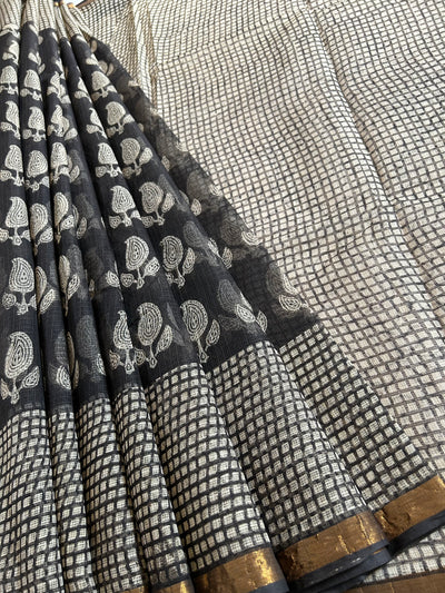 MANJHI: Handmade Pure cotton Kota Doria Saree