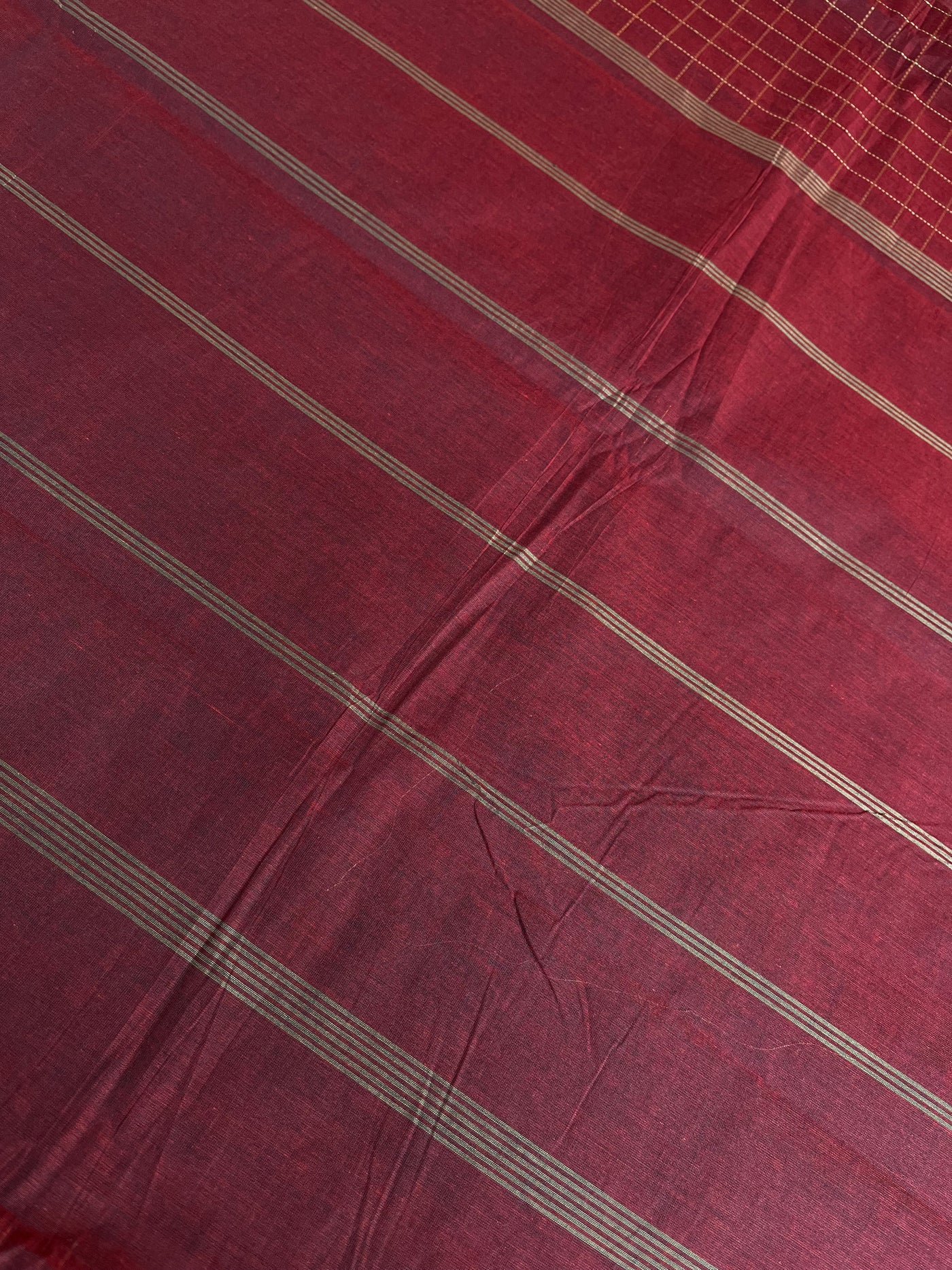 KANHA: KANCHIPURAM PURE COTTON SAREE WITH BORDERS.