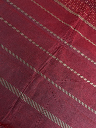 KANHA: KANCHIPURAM PURE COTTON SAREE WITH BORDERS.
