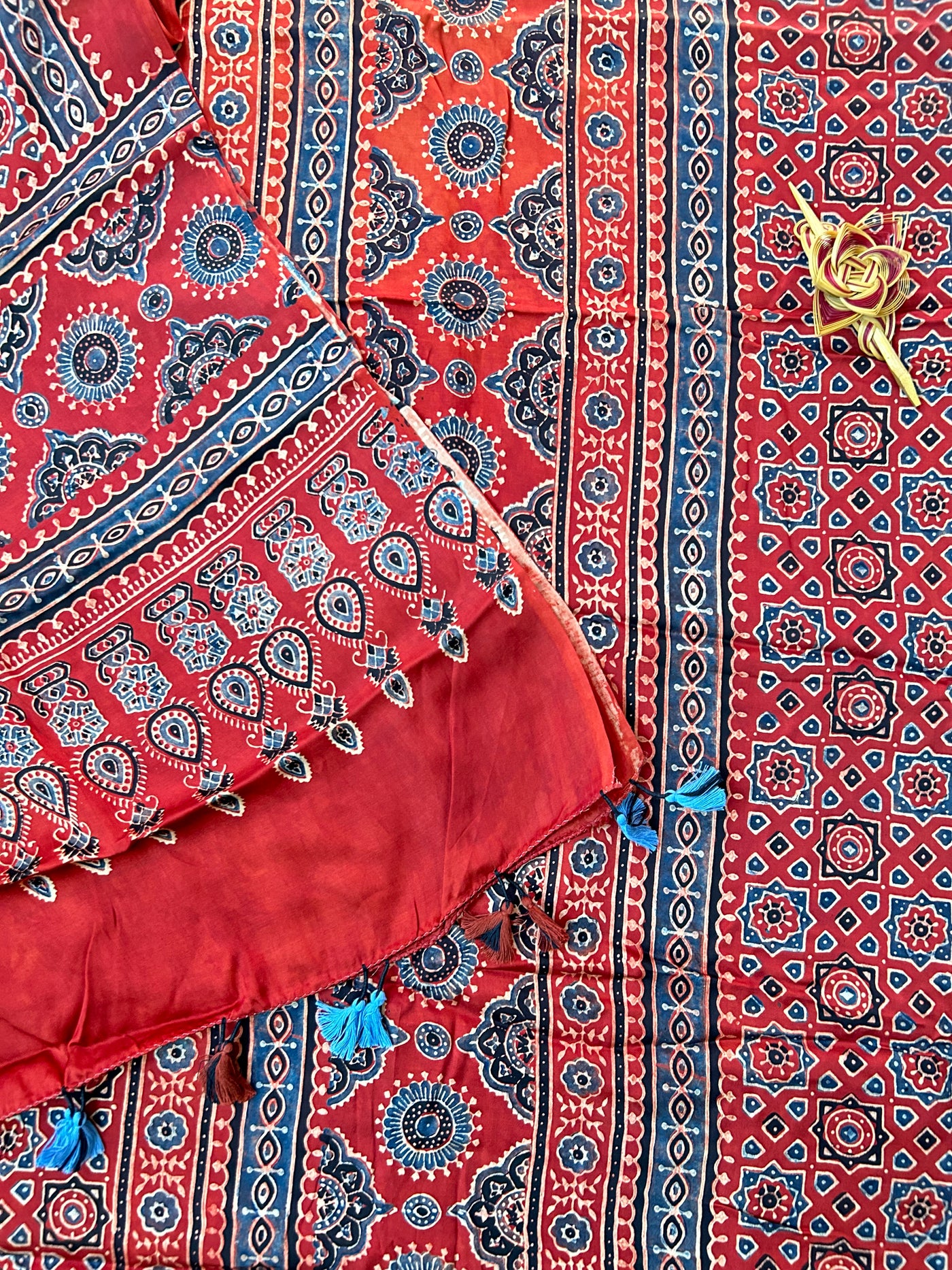 Meera:Handblock Ajrakh Modal Silk Suit