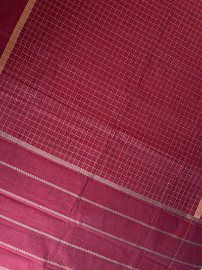 KANHA: KANCHIPURAM PURE COTTON SAREE WITH BORDERS.