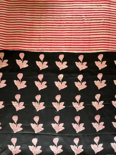 CHARU: HANDBLOCK BAGRU PRINTED MODAL SILK SAREE