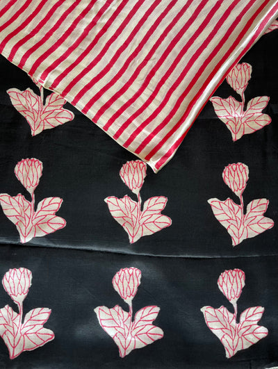 CHARU: HANDBLOCK BAGRU PRINTED MODAL SILK SAREE