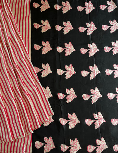 CHARU: HANDBLOCK BAGRU PRINTED MODAL SILK SAREE