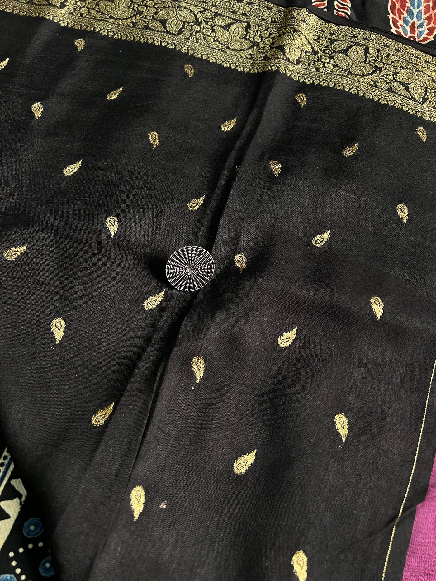 AAKRUTI:Premium Dola Silk Meenakari Tissue Ajrakh