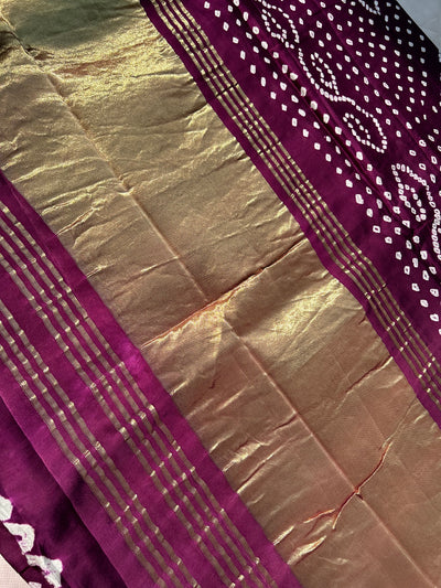 PAVNI: bandhani saree with tissue palla