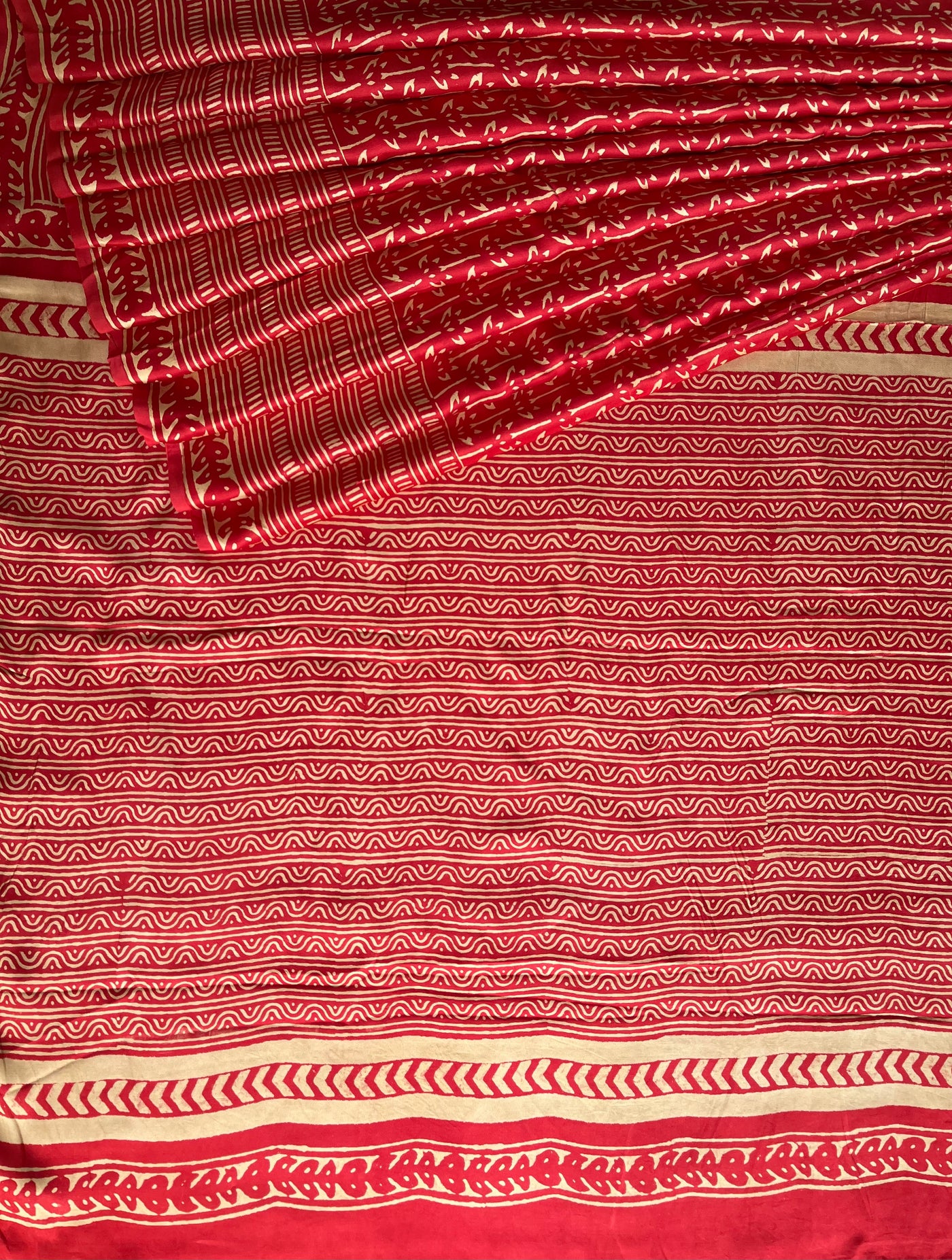 NEELAM: HANDBLOCK BAGRU PRINTED ICE BLUE MODAL SILK SAREE