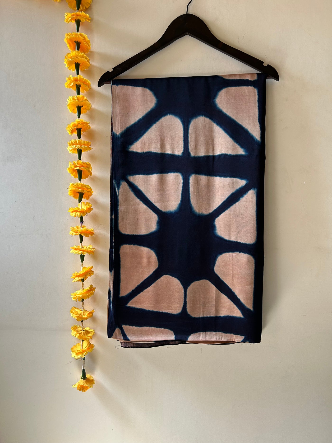 Swara: Handmade Clamp Dyed- Ajrakh Modal Silk Saree