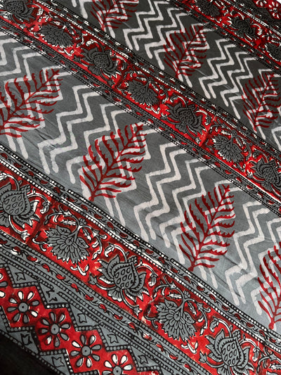 ANANDI: HANDBLOCK BAGRU PRINTED MODAL SILK SAREE