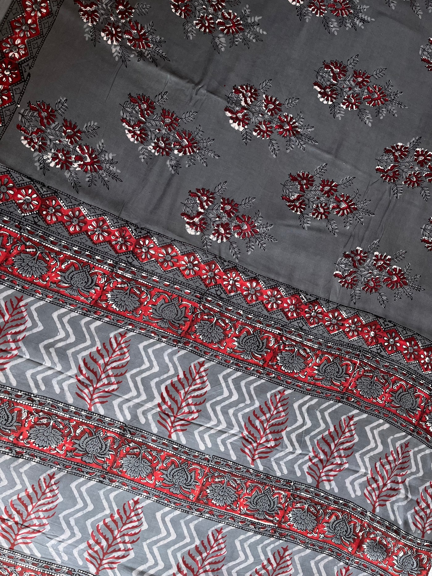 ANANDI: HANDBLOCK BAGRU PRINTED MODAL SILK SAREE