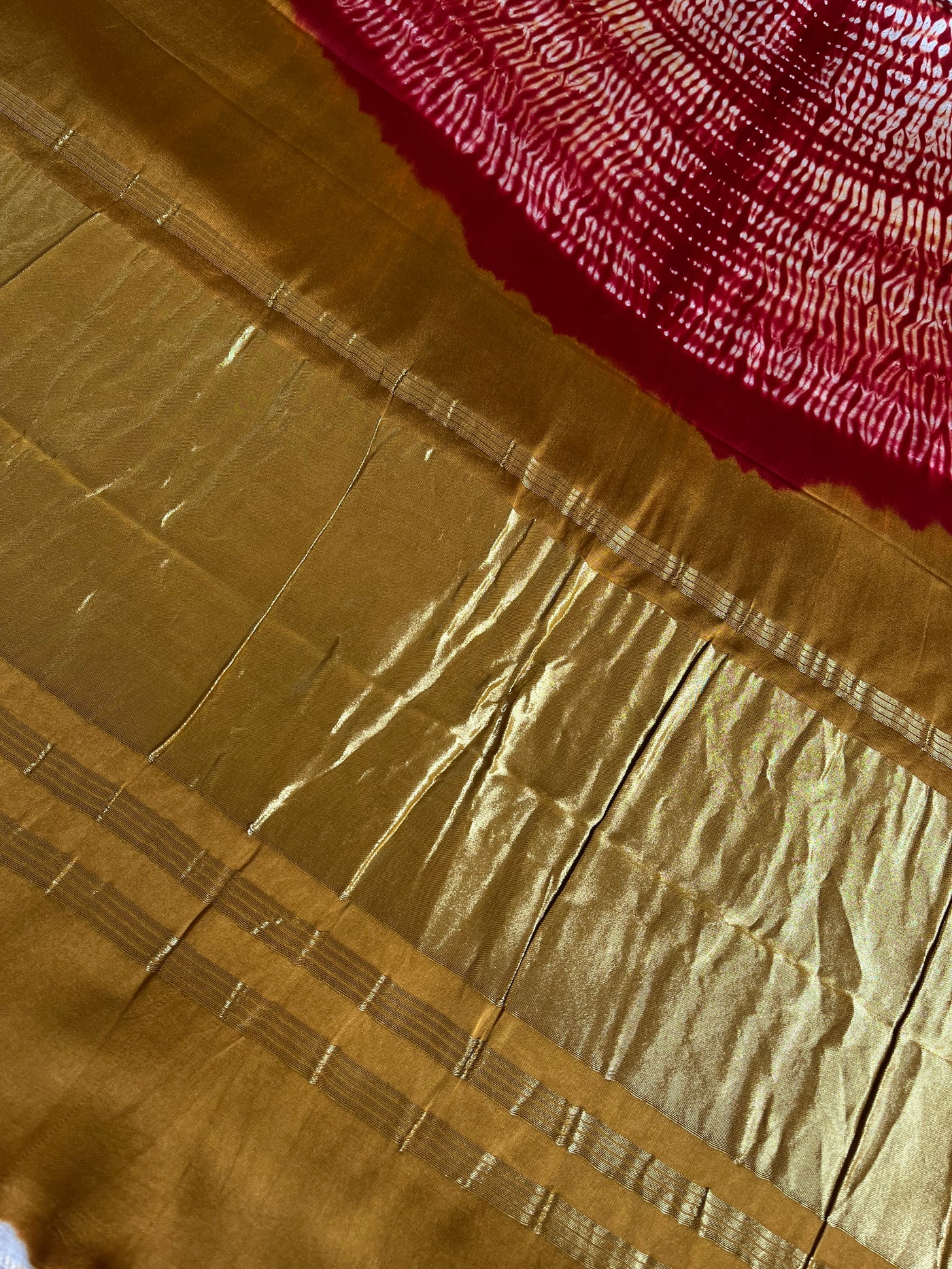 HUKUM :Handmade Shibori Dyed Modal Silk Tissue Pallu Saree