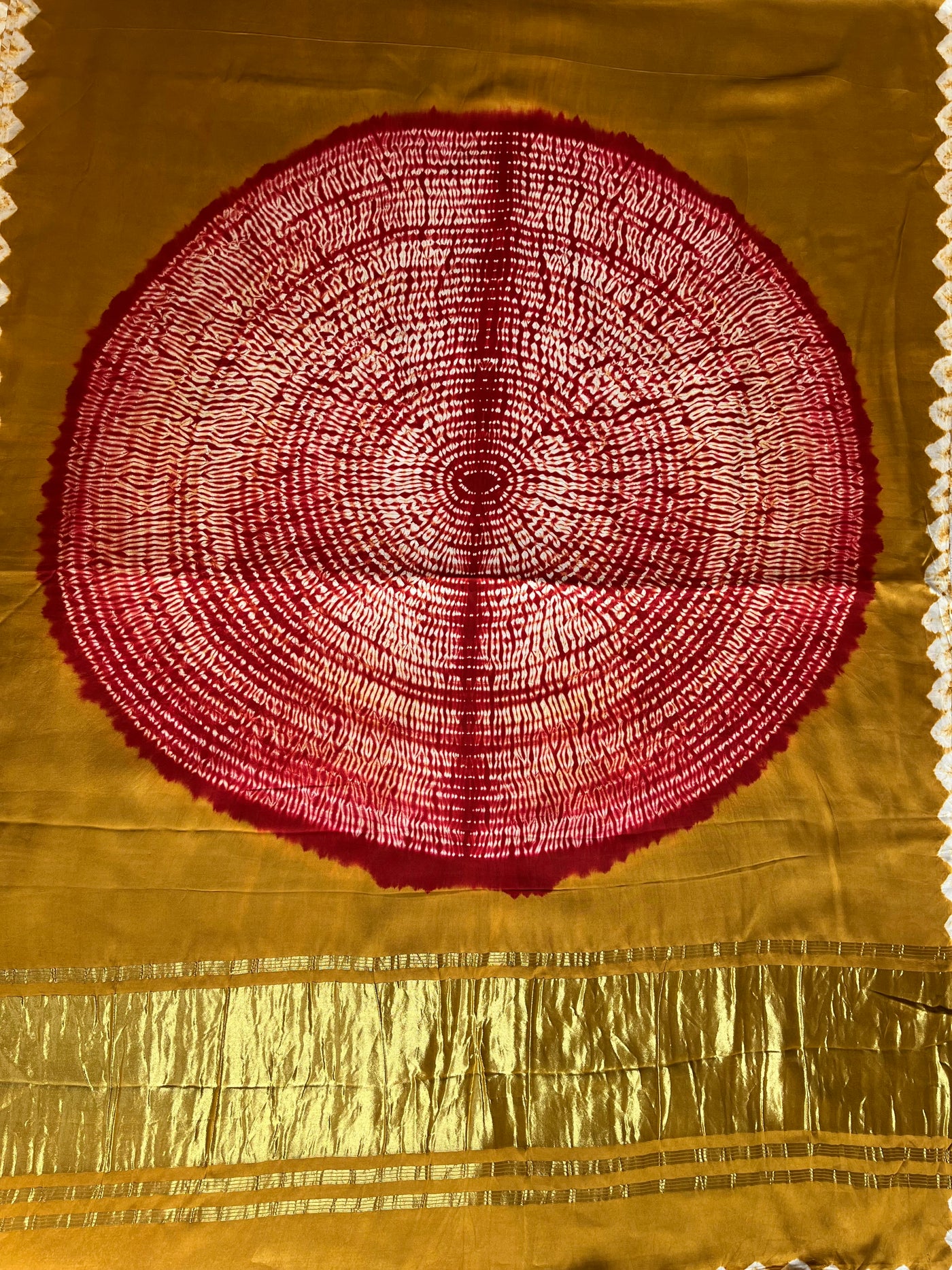 HUKUM :Handmade Shibori Dyed Modal Silk Tissue Pallu Saree