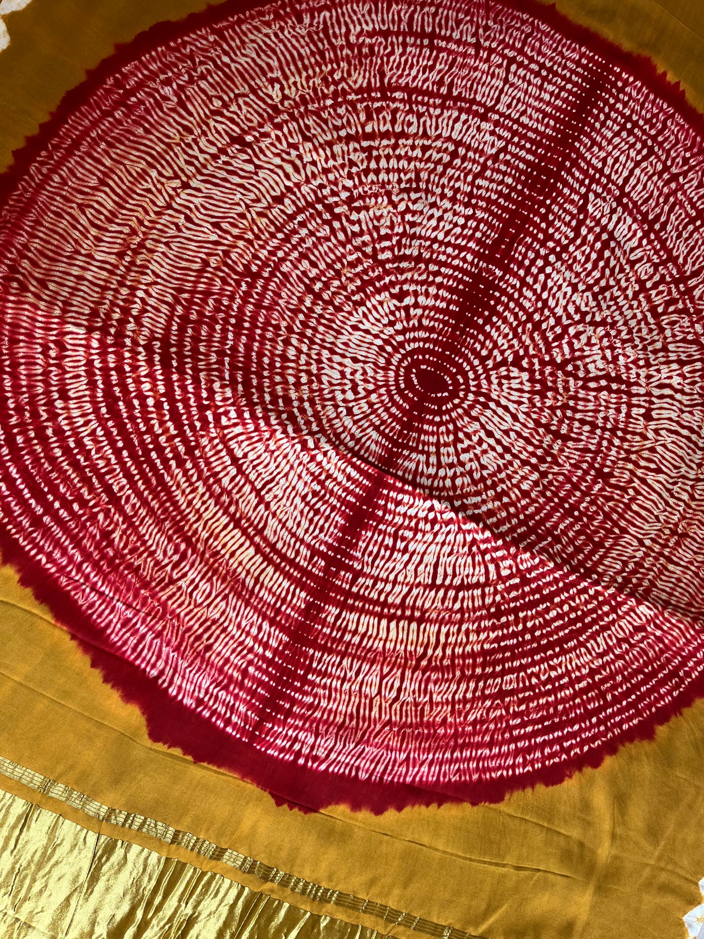 HUKUM :Handmade Shibori Dyed Modal Silk Tissue Pallu Saree
