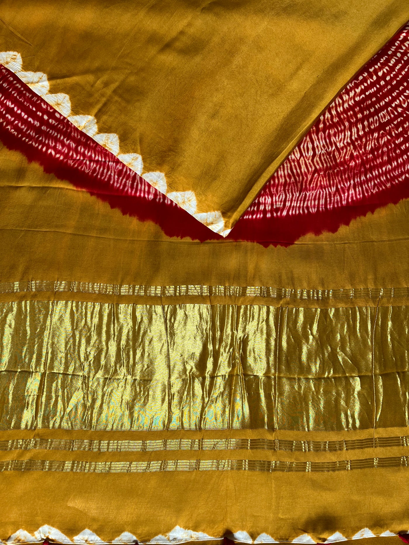 HUKUM :Handmade Shibori Dyed Modal Silk Tissue Pallu Saree