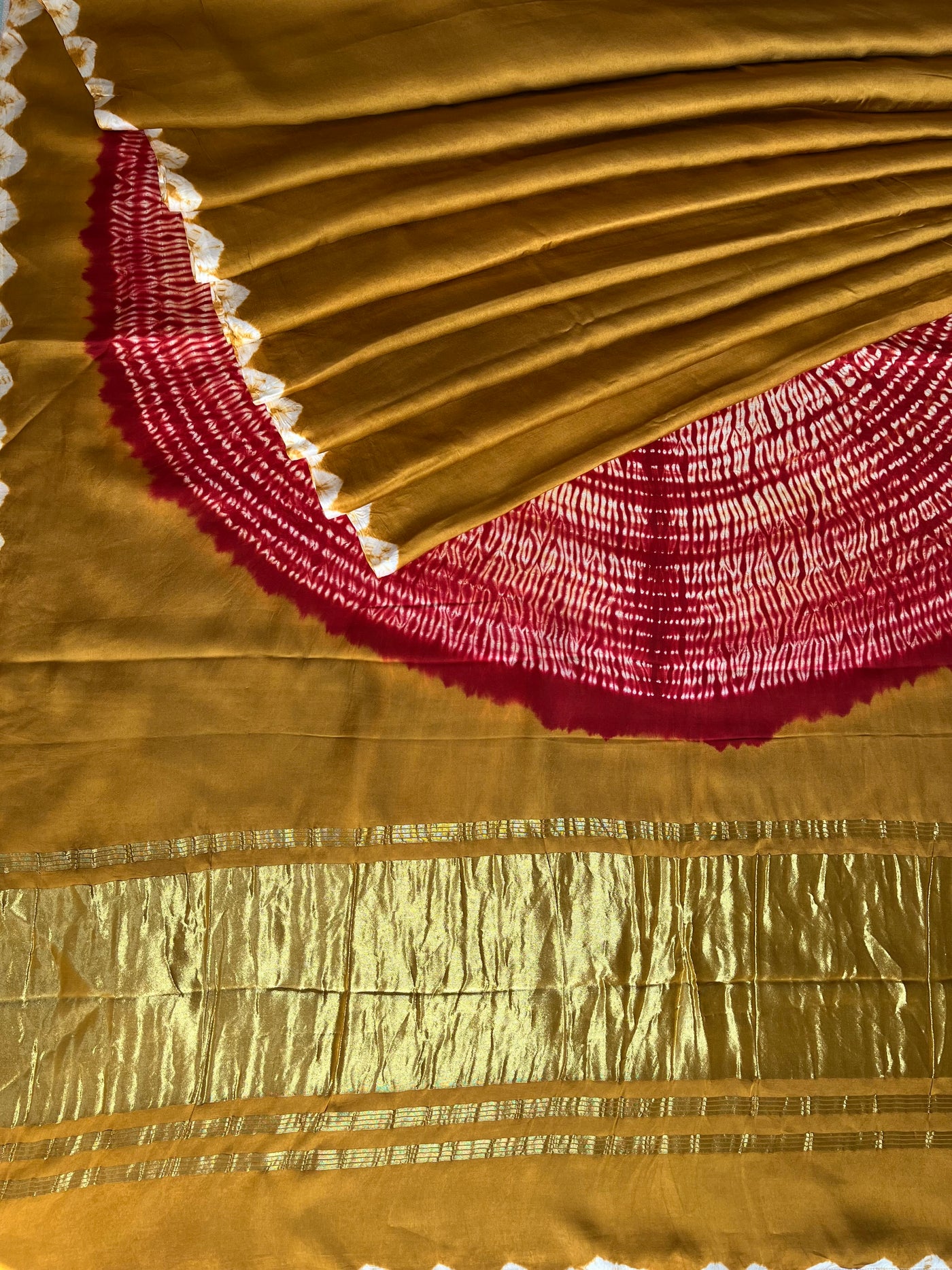 HUKUM :Handmade Shibori Dyed Modal Silk Tissue Pallu Saree