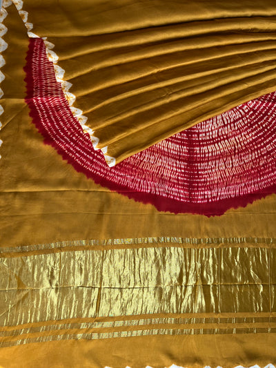 HUKUM :Handmade Shibori Dyed Modal Silk Tissue Pallu Saree