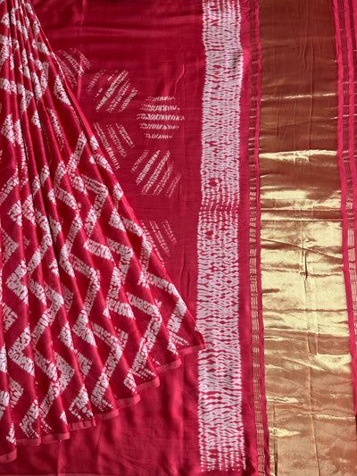 Beliya: Handmade Modal Silk Saree with Tissue Pallu