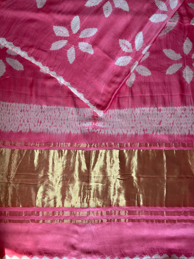SUKMA: Handmade Modal Silk Saree with Tissue Pallu