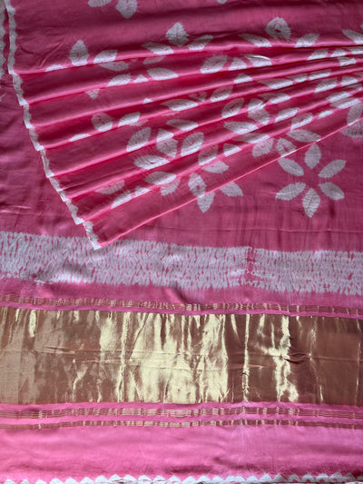 SUKMA: Handmade Modal Silk Saree with Tissue Pallu