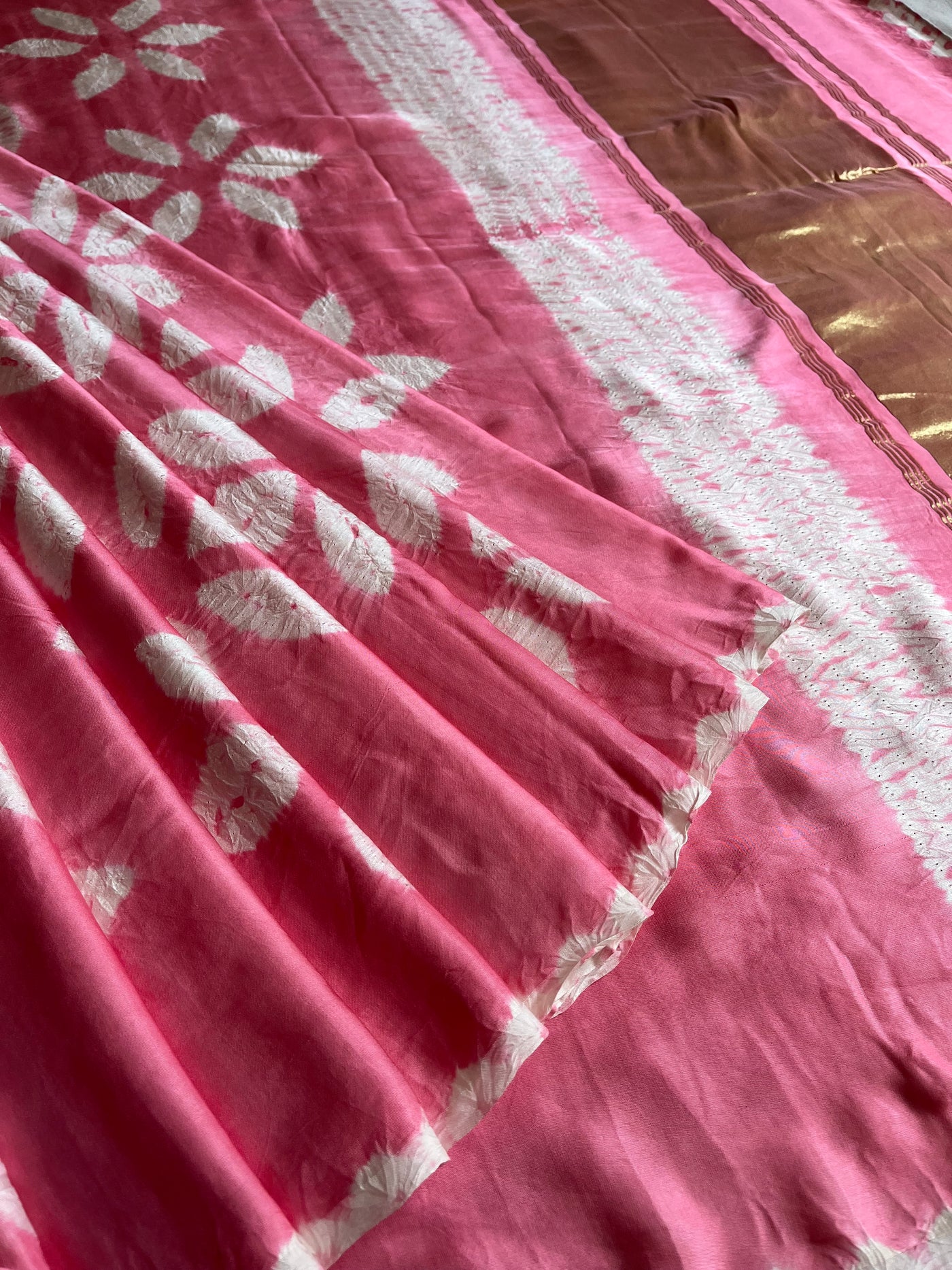 SUKMA: Handmade Modal Silk Saree with Tissue Pallu