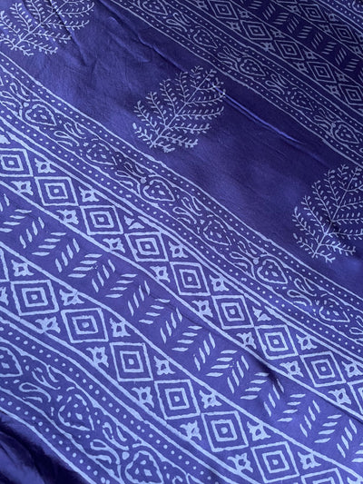 SAYANI: HANDBLOCK BAGRU PRINTED MODAL SILK SAREE