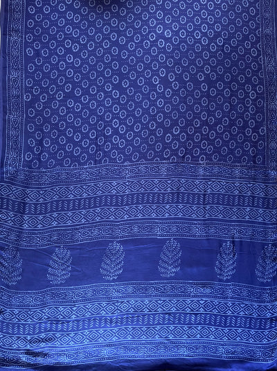 SAYANI: HANDBLOCK BAGRU PRINTED MODAL SILK SAREE