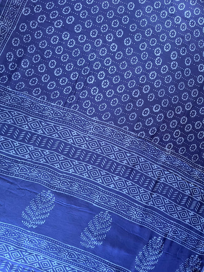 SAYANI: HANDBLOCK BAGRU PRINTED MODAL SILK SAREE