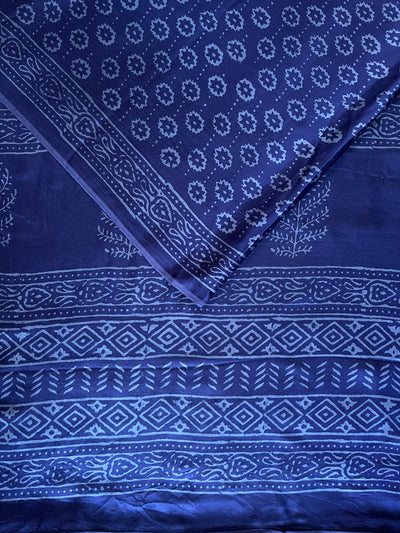 SAYANI: HANDBLOCK BAGRU PRINTED MODAL SILK SAREE