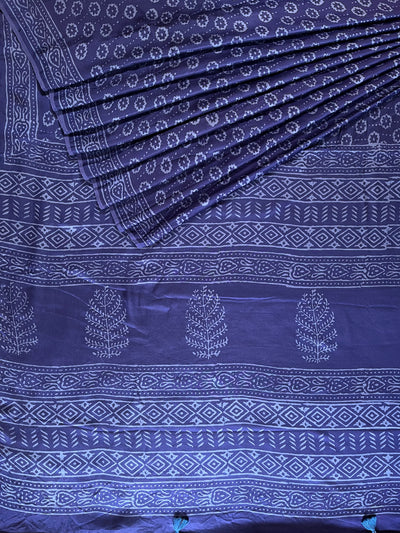 SAYANI: HANDBLOCK BAGRU PRINTED MODAL SILK SAREE