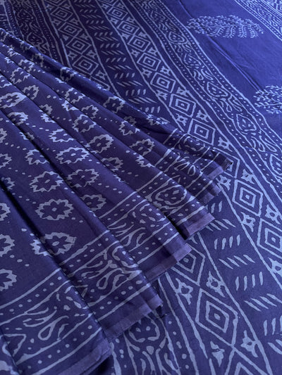 SAYANI: HANDBLOCK BAGRU PRINTED MODAL SILK SAREE