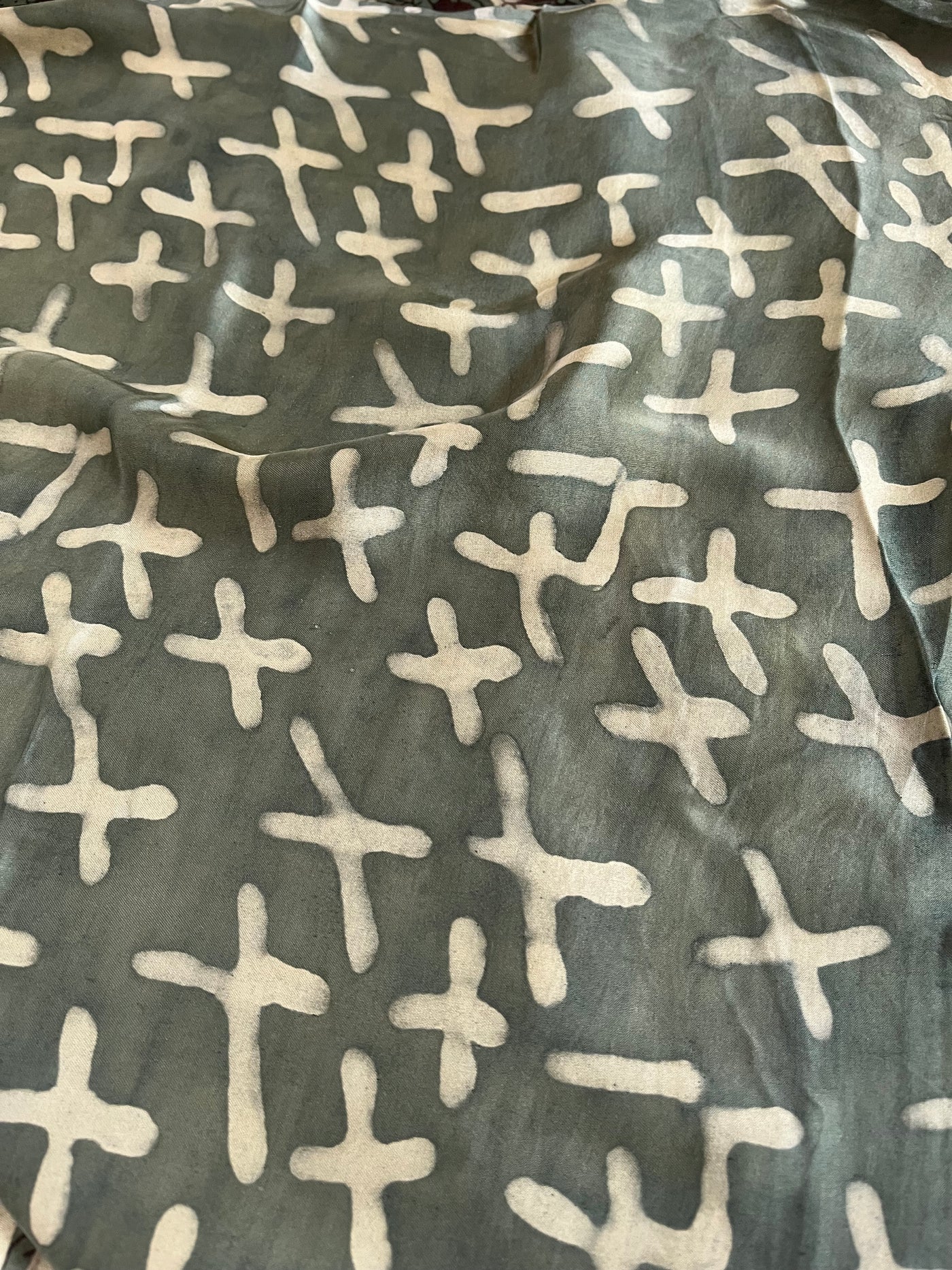 SUNAINA: HANDBLOCK BAGRU PRINTED ICE BLUE MODAL SILK SAREE