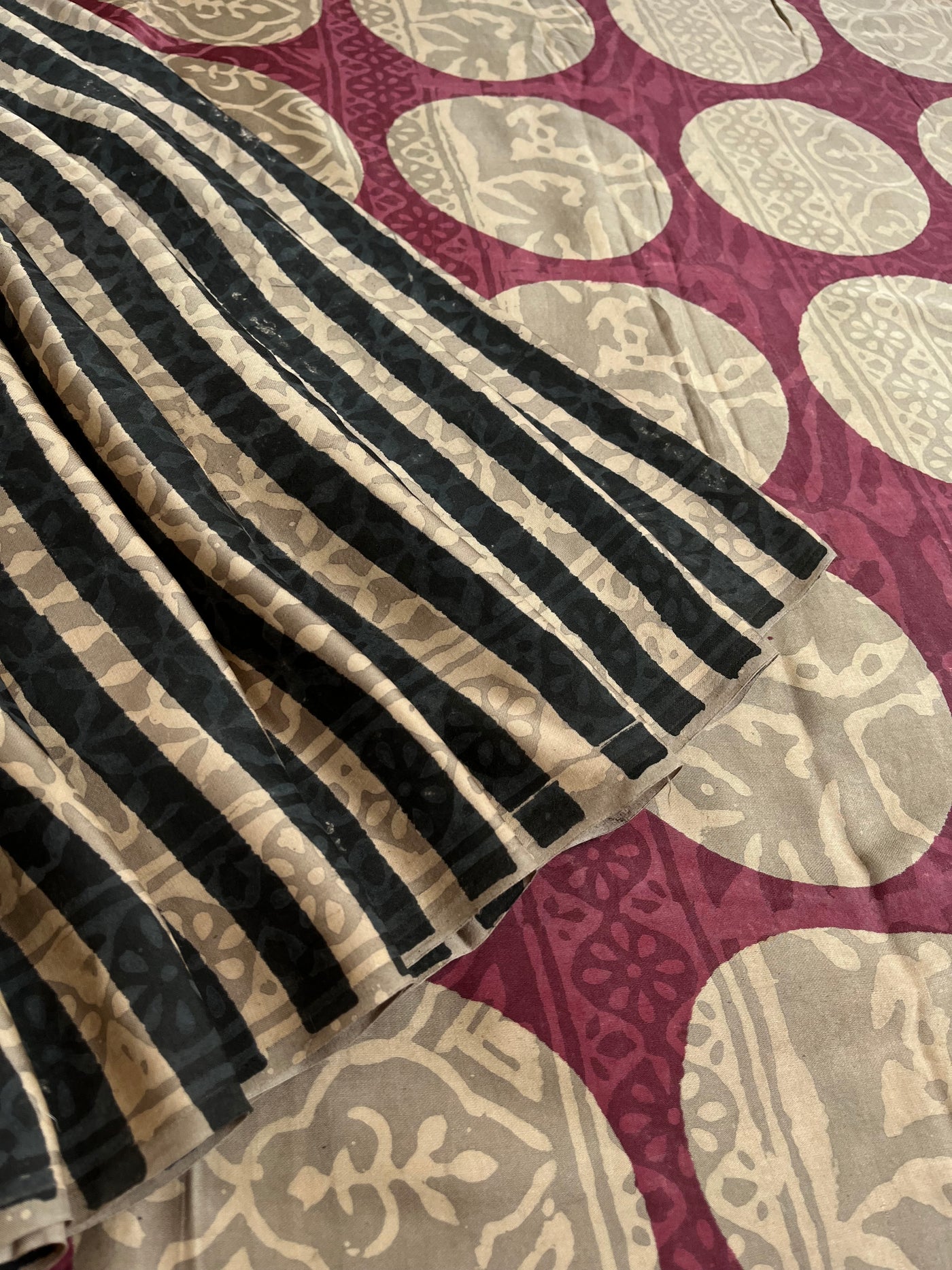 SNIGDHA: HANDBLOCK BAGRU PRINTED ICE BLUE MODAL SILK SAREE
