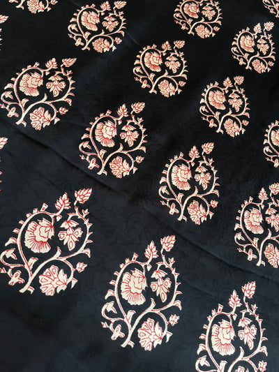 AARNA : HANDBLOCK BAGRU PRINTED MODAL SILK SAREE