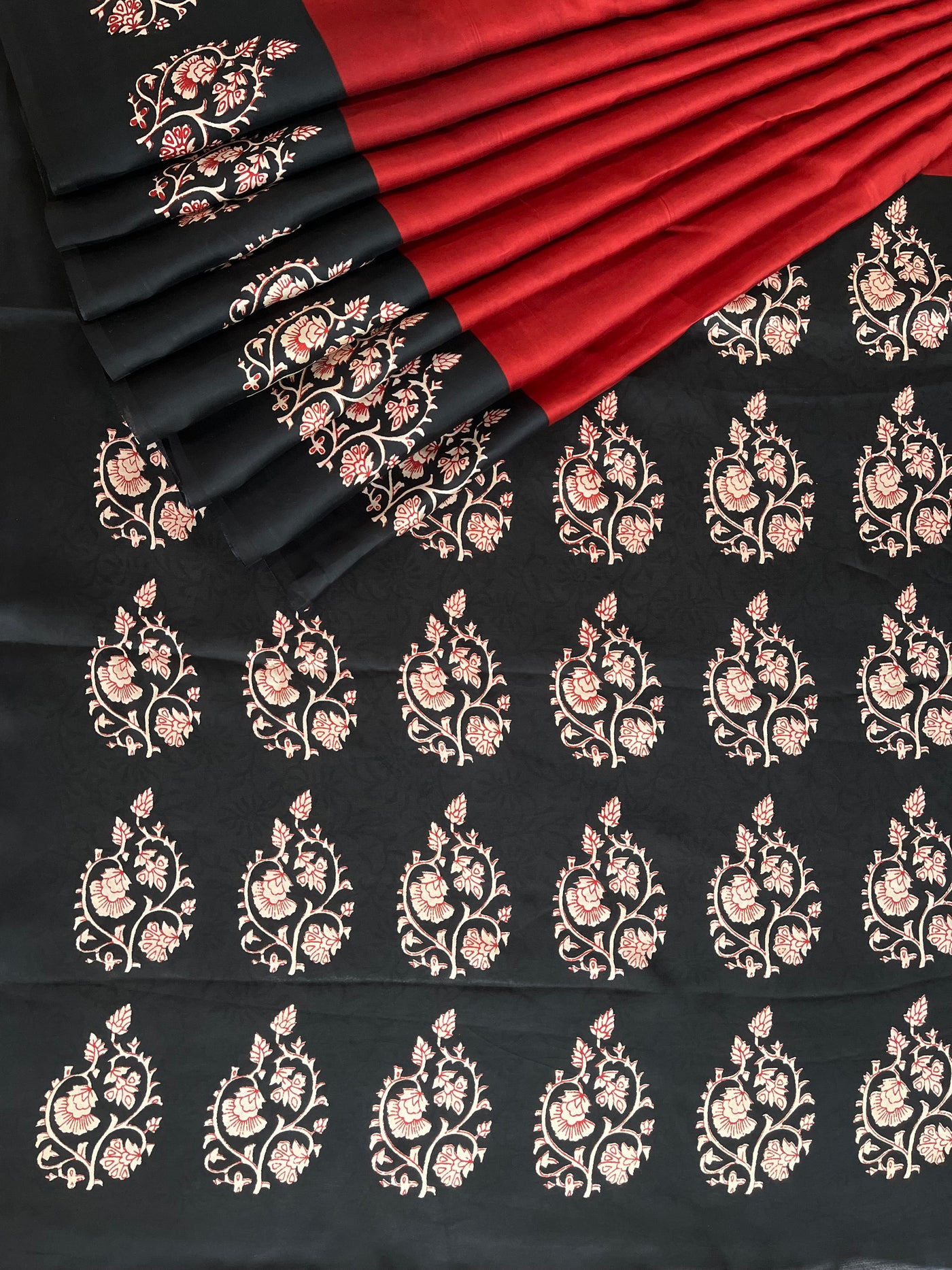 AARNA : HANDBLOCK BAGRU PRINTED MODAL SILK SAREE