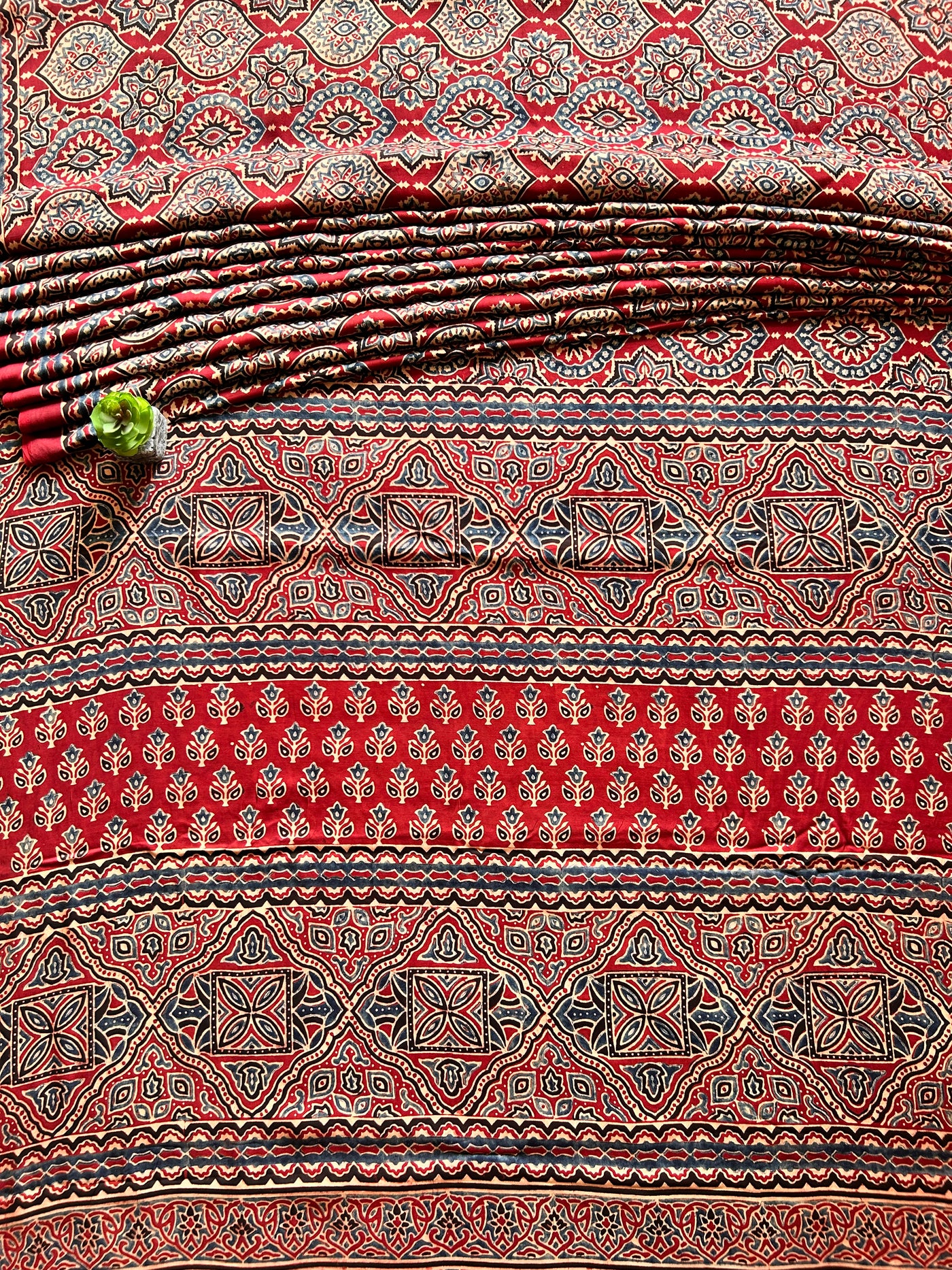 MRNALI:MADDER,HAND BLOCK AJRAKH MODAL SILK SAREE