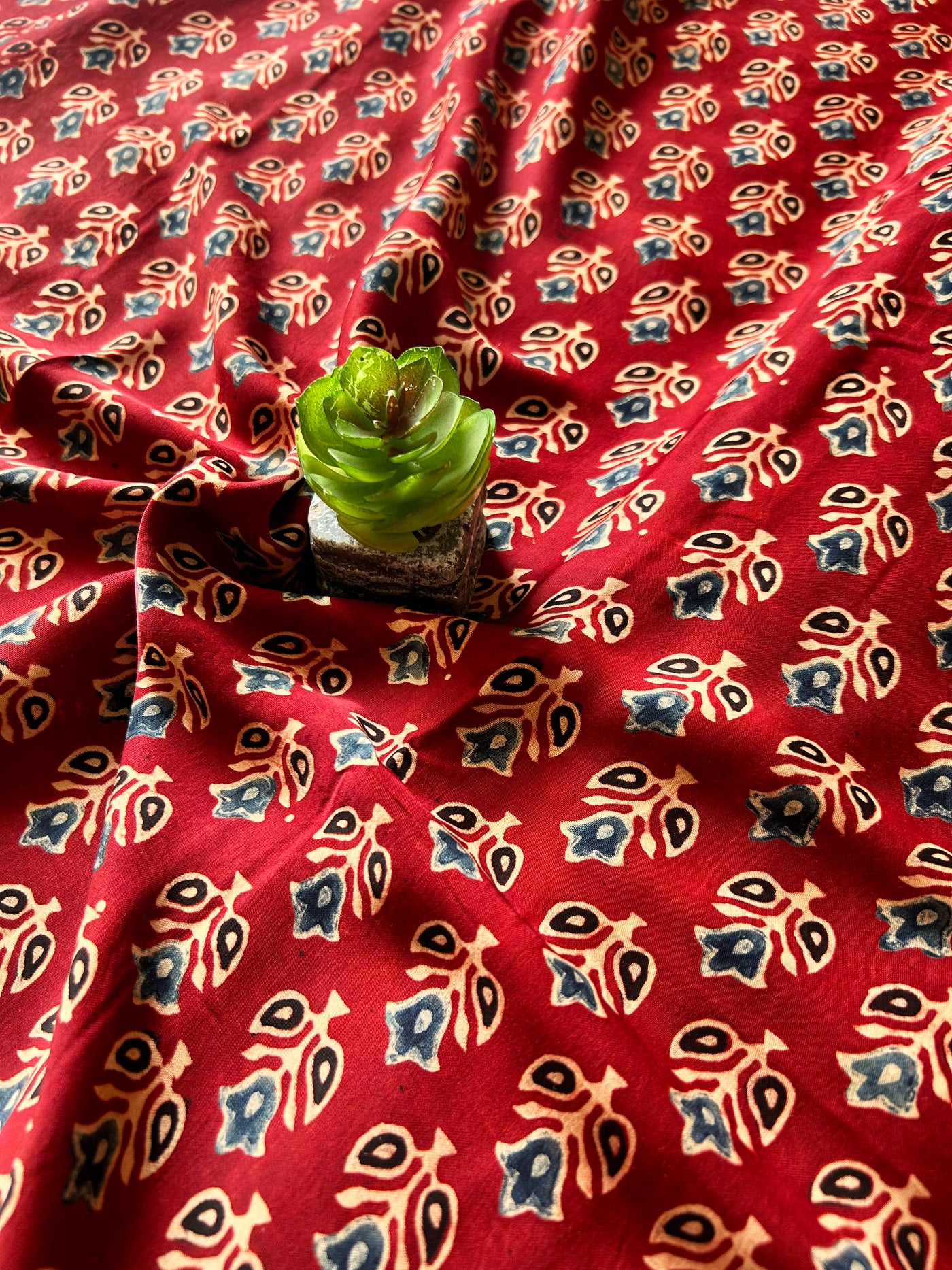 MRNALI:MADDER,HAND BLOCK AJRAKH MODAL SILK SAREE