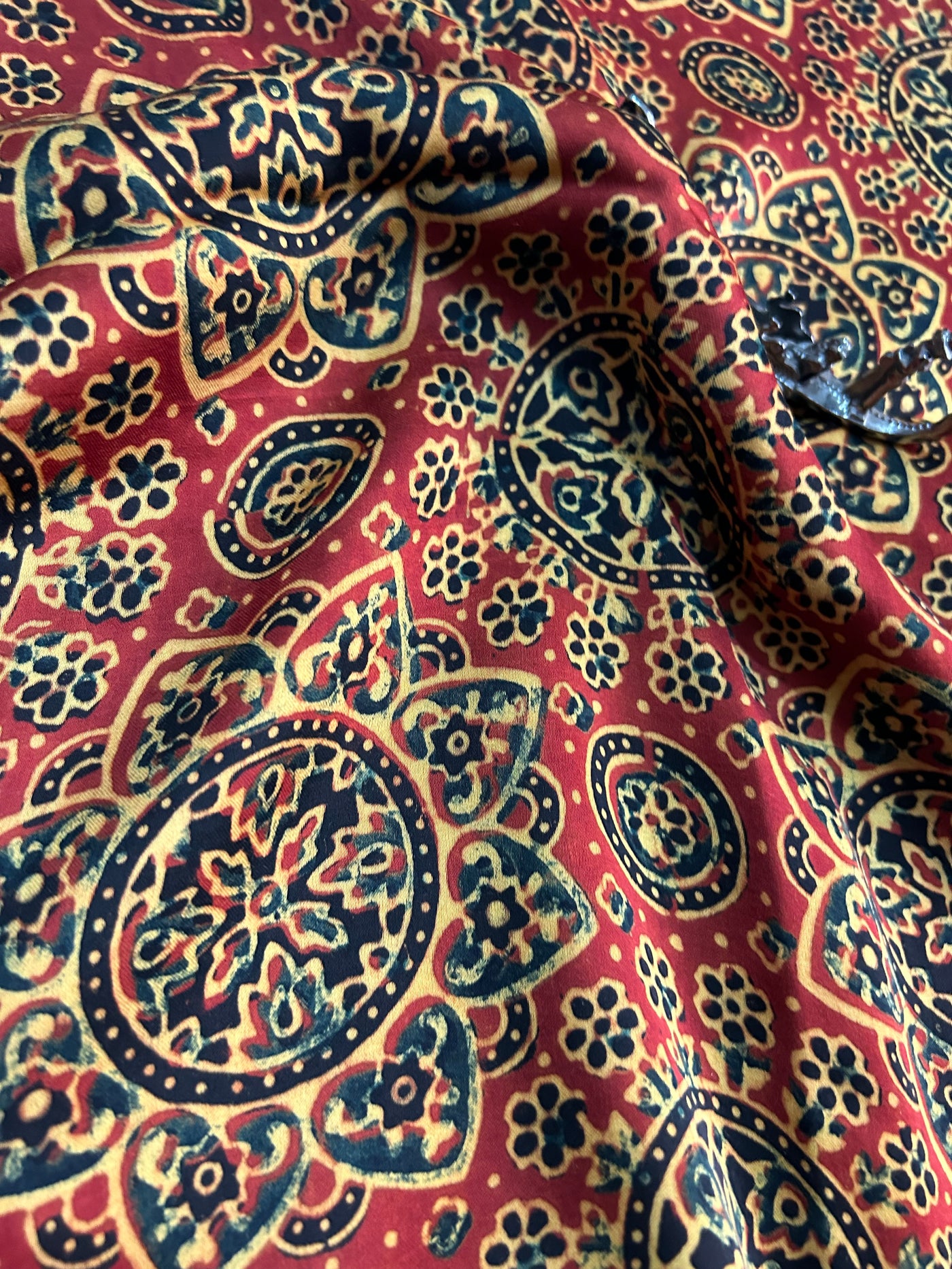 NYSHA: Handmade Clamp Dyed- Ajrakh Modal Silk Saree