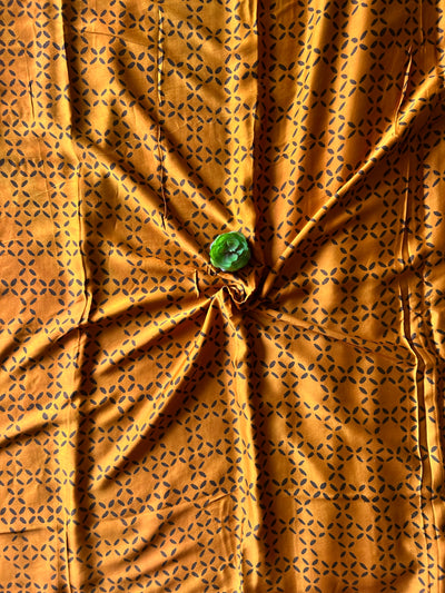RANG CHAAP:INDIGO,HAND BLOCK AJRAKH MODAL SILK SAREE