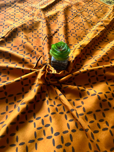 RANG CHAAP:INDIGO,HAND BLOCK AJRAKH MODAL SILK SAREE