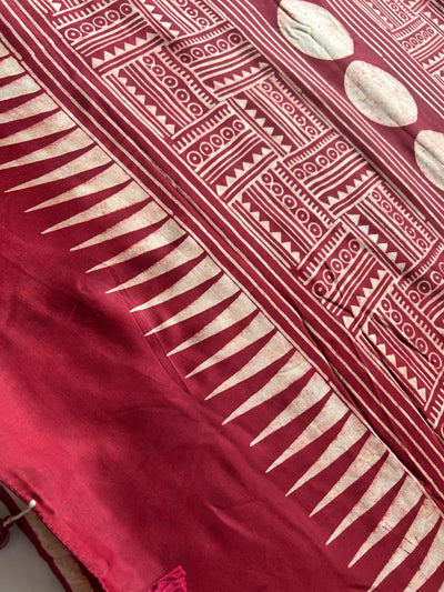 MADHUBALA: HANDBLOCK AJRAKH MODAL SILK SAREE