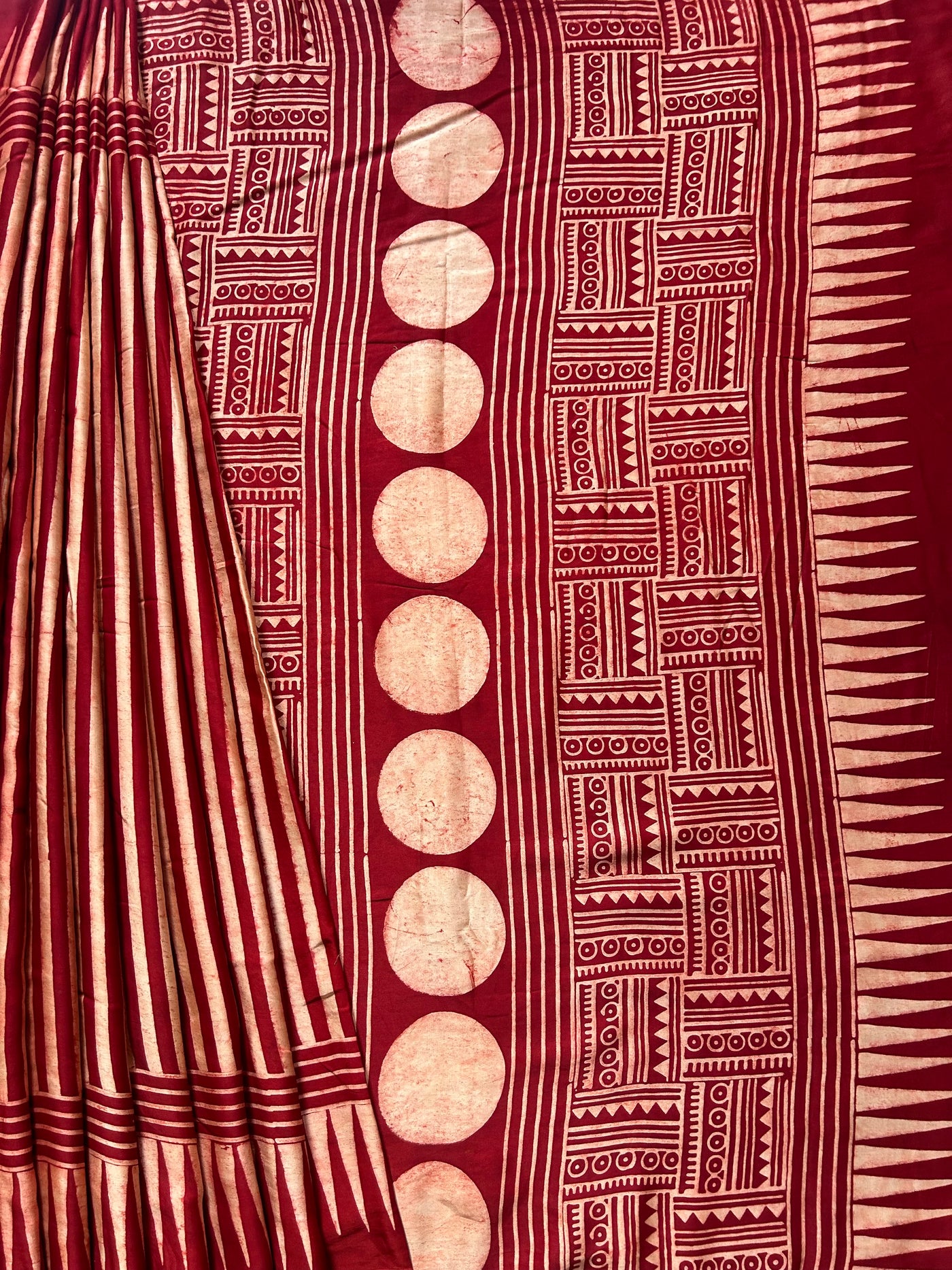 MADHUBALA: HANDBLOCK AJRAKH MODAL SILK SAREE
