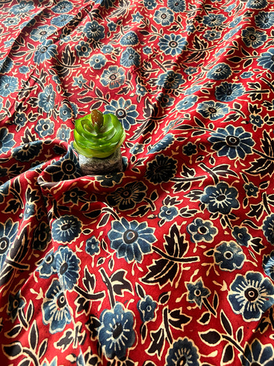 LALIMA:MADDER,HAND BLOCK AJRAKH MODAL SILK SAREE