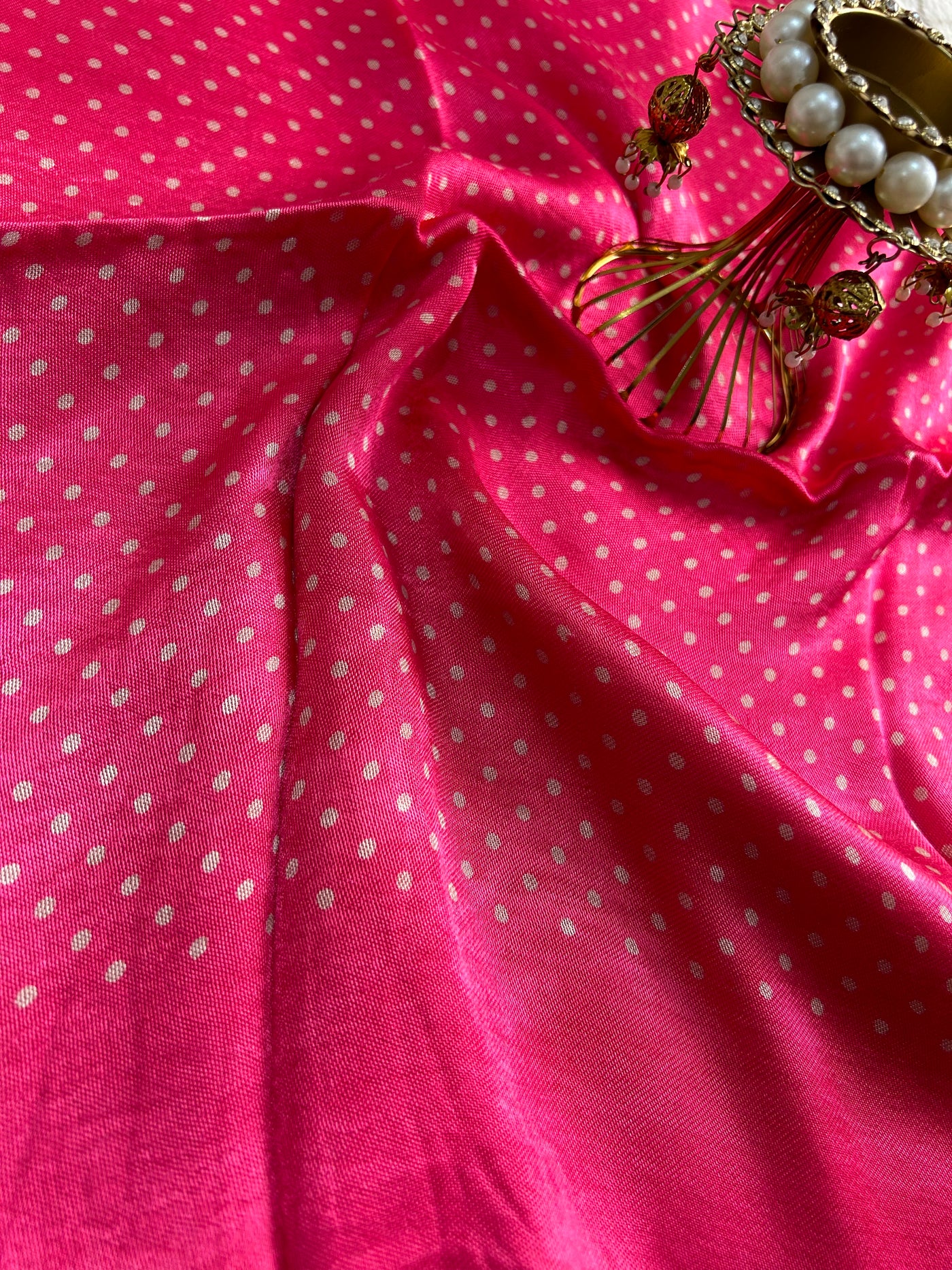 LUNA: Printed modal silk saree