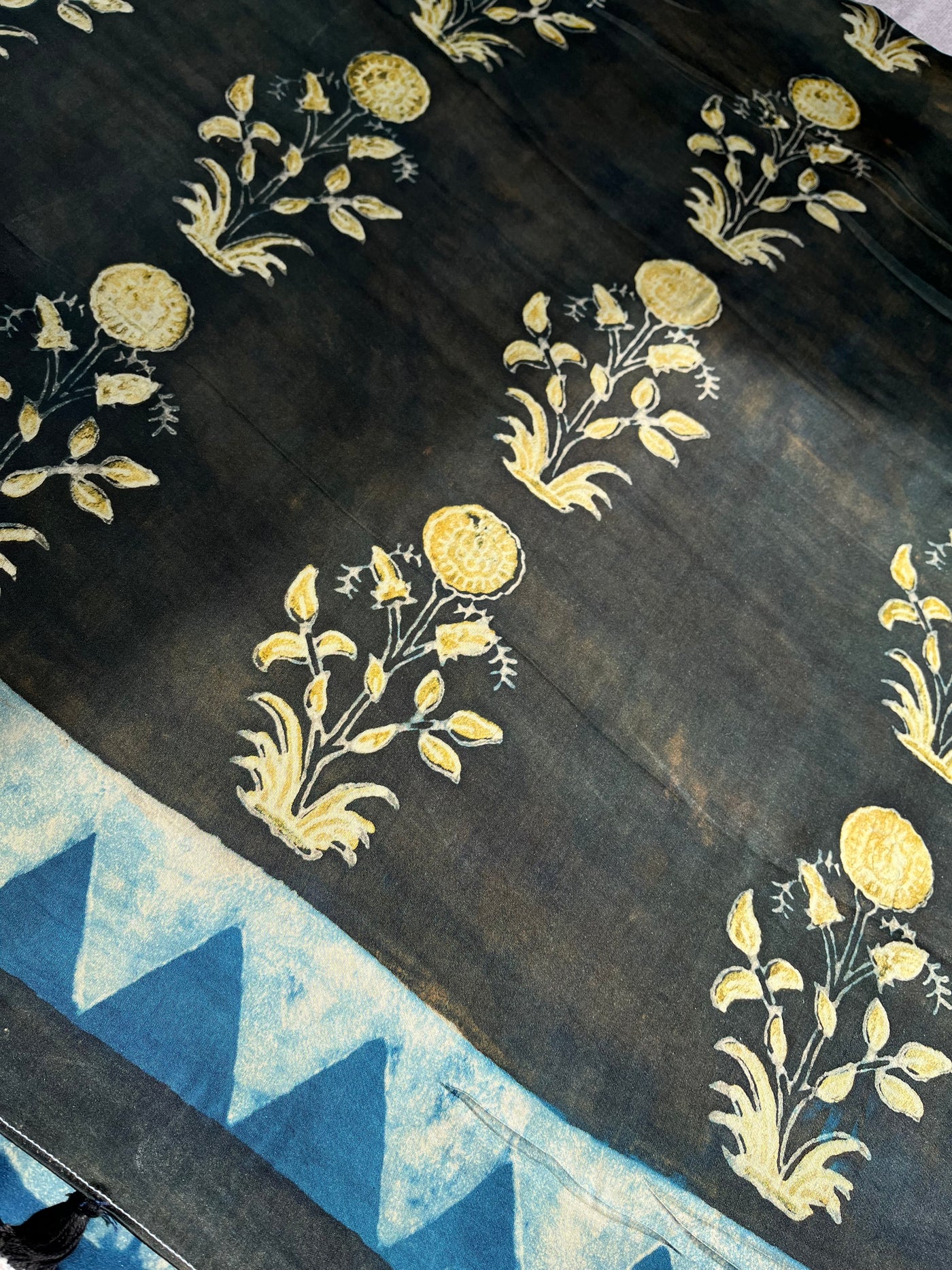 Mahi: HANDBLOCK BAGRU PRINTED MODAL SILK SAREE