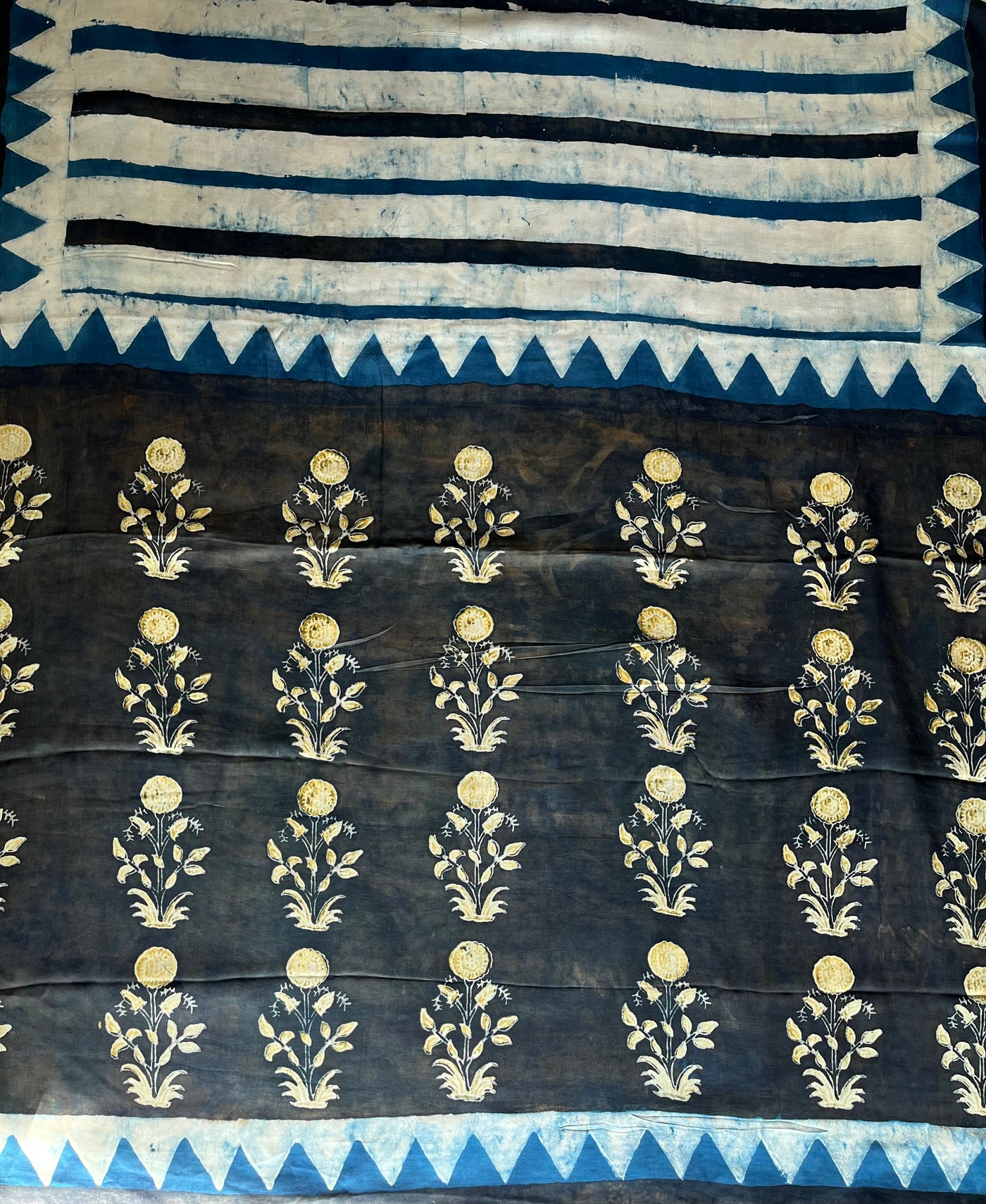 Mahi: HANDBLOCK BAGRU PRINTED MODAL SILK SAREE