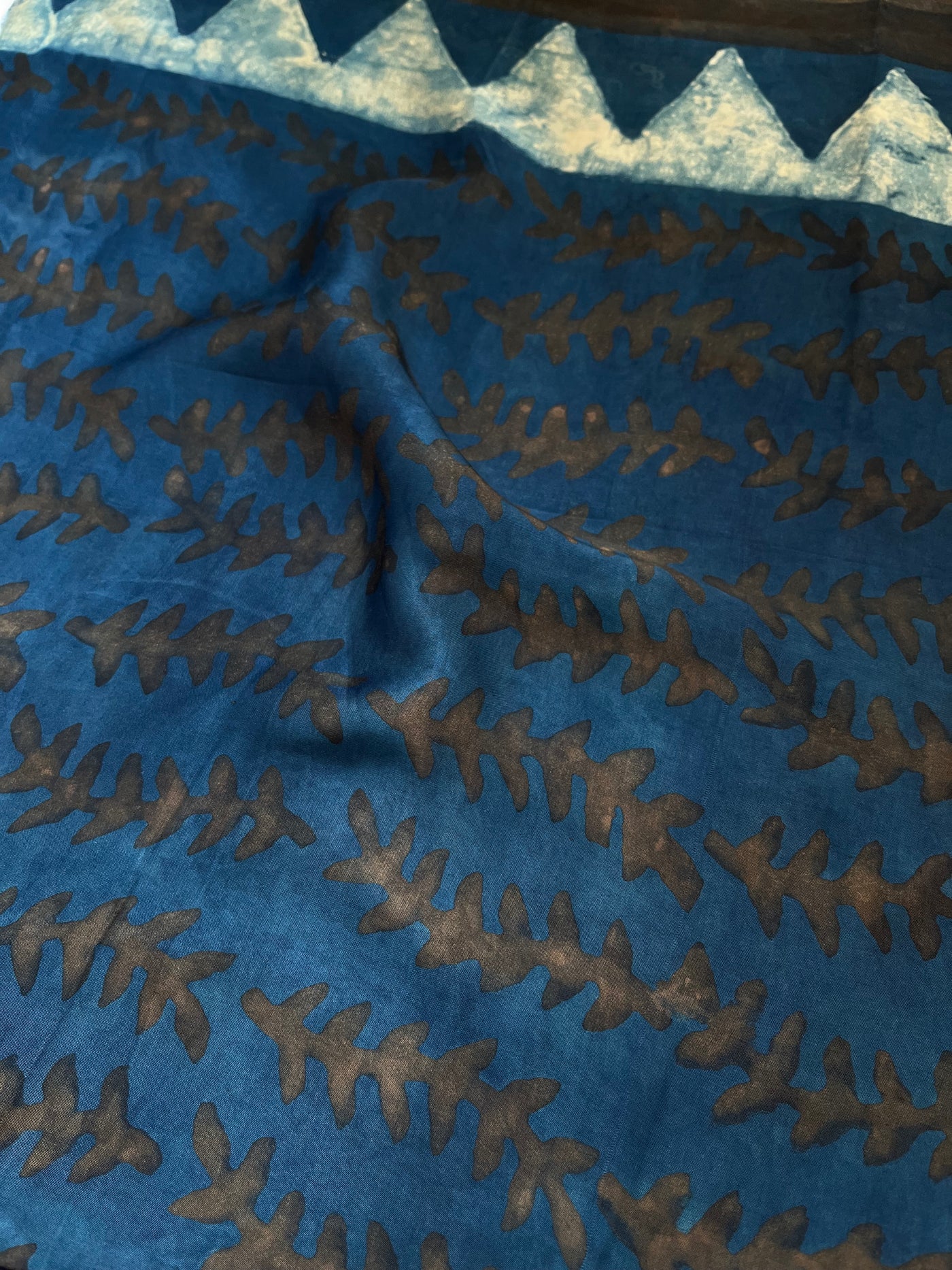 Mahi: HANDBLOCK BAGRU PRINTED MODAL SILK SAREE